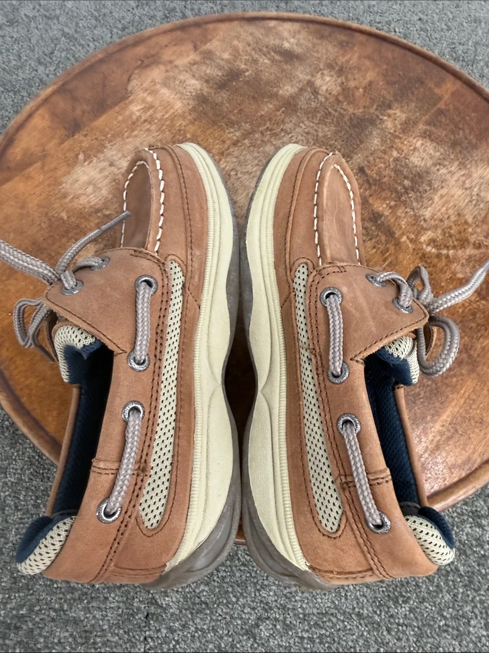 Sperry Shoes Boys 13 Lanyard Brown Boat Moccasin Preppy Classic Church